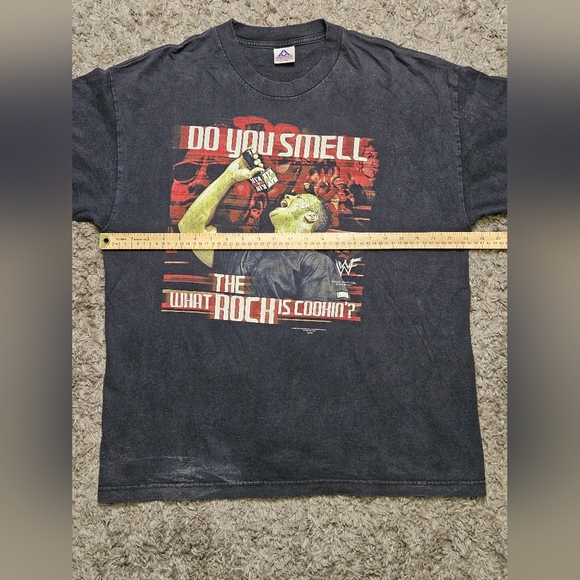 Vintage 2000 WWF Do You Smell What The Rock Is Cookin' Black T-Shirt X-Large - Picture 7 of 9